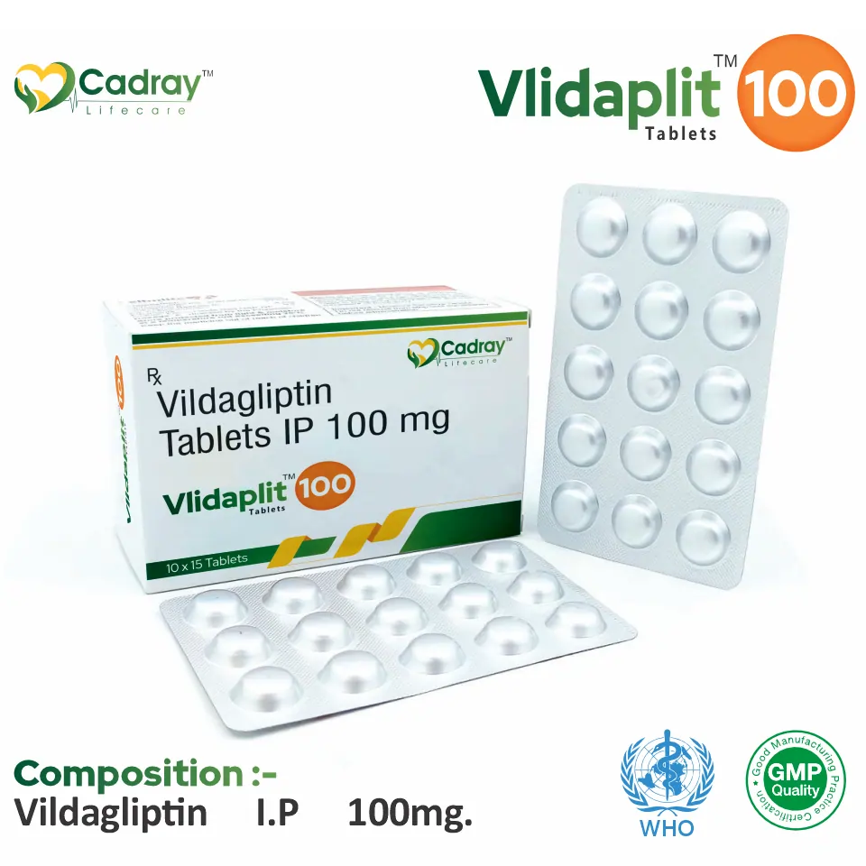Vildagliptin 100mg Oral Anti-Diabetic Tablet Packaging